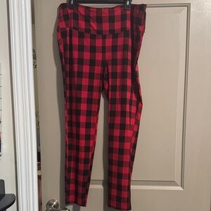 Intro. Red and Black Checkered Leggings